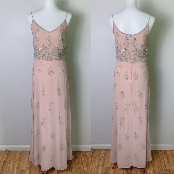 Adrianna Papell Dresses & Skirts - ADRIANNA PAPELL Beaded Blush Maxi Length Gown